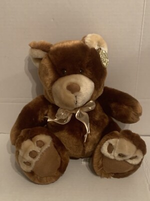 Vintage Brown Teddy Bear Plush Toy 10'' Dan Dee Collector s Choice