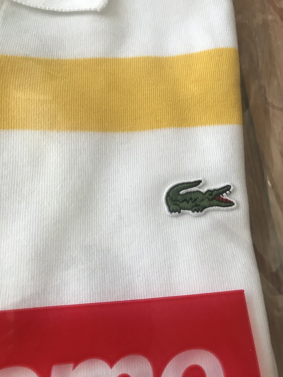 Supreme x Lacoste Long Sleeve Multi Strips Jersey Polo Shirt