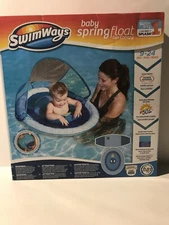 SwimWays Baby/Infant Spring Float Inflatable Swimming Pool Float with Canopy