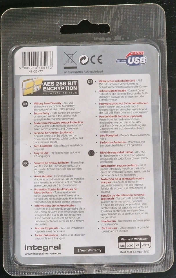 Integral AG47 Metal 2GB USB Stick AES 256 Encryption - Image 3 of 3