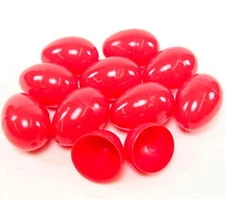 10 EMPTY RED PLASTIC Eggs Party Favors bulk  wholesale 