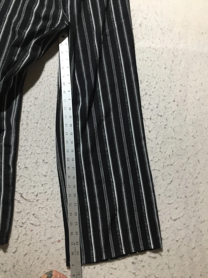 Apt. 9 Calças Femininas S Pequenas Preto Branco Listrado Elástico Cintura Solta Arejada - Imagem 4 de 4
