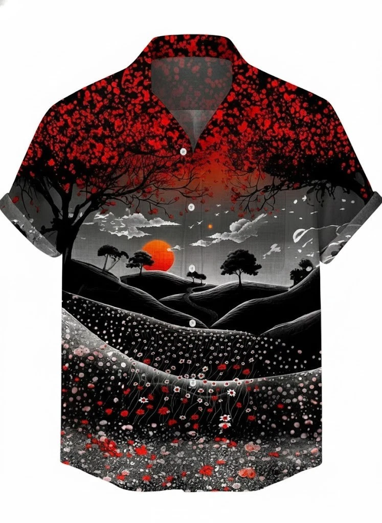 Upon The Floral Hills I Miss You Short Sleeve Hawaiian Shirt Unisex S-5XL