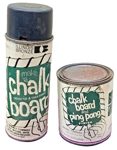 Vintage 1980s Illinois Bronze Chalk Board Spray Paint Green & 473 Liter Can