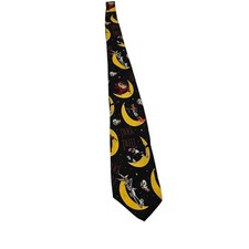 Looney Tunes Mania Vintage 1995 Twick Or Tweet Halloween Tie Black Bugs Daffy
