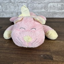Vtg RUSS SOFT Terry Cloth Pink Cuddle Cat Stuffed Animal Plush RATTLE Toy 4664