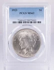 Certified 1923 Peace Dollar PCGS MS62 Silver $1