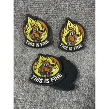 This is Fine Dog Hook & Loop Patch, Morale Patch, Meme Patch, Funny, Embroidered