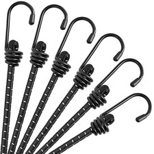RIO Direct Bungee Cords with Hooks 12 Inch - Black Bungee Cords Heavy Duty Outdo