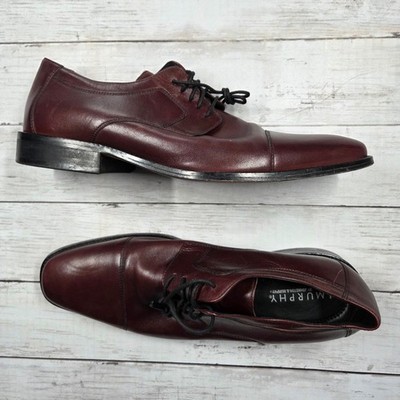 Johnston & Murphy Oxford Mens 13M Burgundy J. Murphy Cap Toe Leather 59-11703