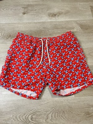 MC2 SAINT BARTH Men's M Bone Dog Print Swim Shorts Drawstring Lined