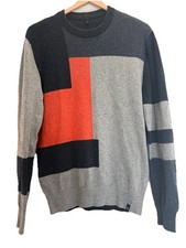 United Colors Of Stile Benetton Men's Colorblock Large Sweater Cotton 90s Y2K