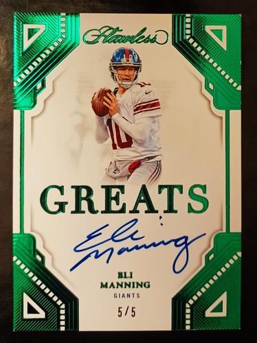 ELI MANNING-Flawless EMERALD (#5/5) GREATS AUTO/AUTOGRAPH-SUPER RARE (1/1 Type)