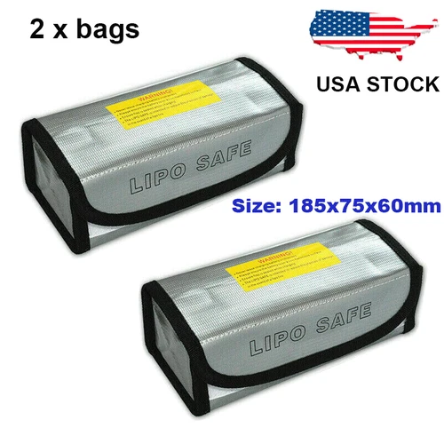2pcs Lipo Battery Bag Safety Guard Fireproof Explosion Proof for Charge&Storage