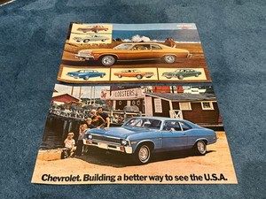 1972 & 1973 Chevy NOVA Dealer Showroom Sales Promo Posters Coupe SS Sedan Rally