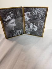 World Market Antique Brass Hinged Double Picture Frame 5x7 Glass India
