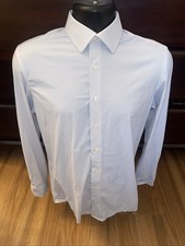 Collars and Co Dress Collar Shirt Men's Small Light Blue Long Sleeve Button Up