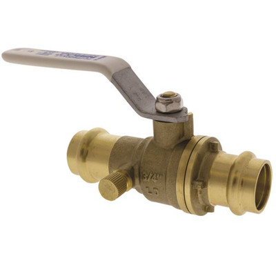 Nibco NF99KDA PCFP600ADLF 1'' Press x Press Ball Valve w/ Drain 250 PSI