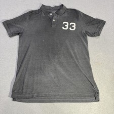 Old Navy Polo Shirt Mens Large Charcoal Gray Classic 33 Applique Short Sleeve L