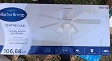 HARBOR BREEZE Centreville 42" White Ceiling Fan w Light 0807432