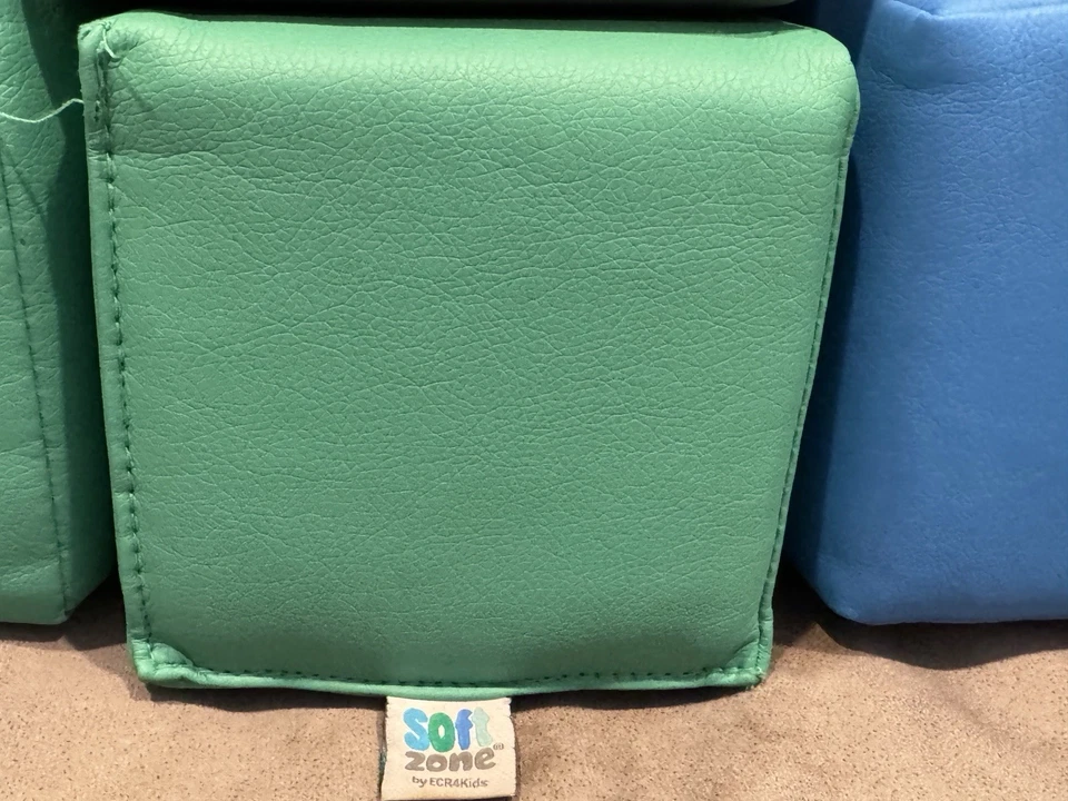 SoftZone Patchwork Toddler Building Blocks, Foam Cubes, Contemporary, 12-Piece - Image 4 of 4