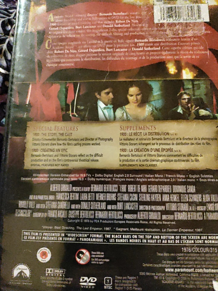 1900 (DVD, 2006, 2-Disc Set, Special Collectors Edition) English And French New - Image 4 of 4