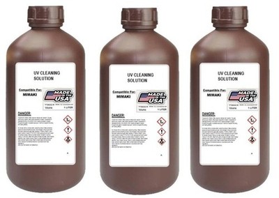 3 X PREMIUM COMPATIBLE CLEANING SOLUTION FOR MIMAKI UV PRINTER (1,000 ML)