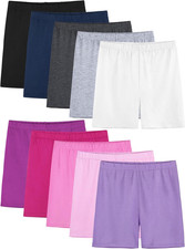 10 Pack Girls Dance Shorts Cartwheel Toddler Biker under Dress Multi-Color Kids