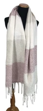 Gentle Fawn Huntington Scarf Wrap Pink Cream Fringe