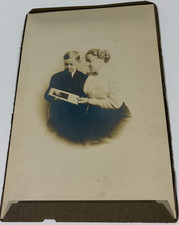 Antique Cabinet Card Photo B W Woman Mother  Son Holding a Cabinet Card Photo
