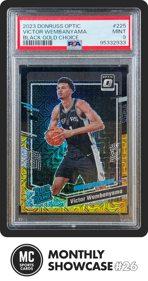 JSY# 1/8 VICTOR WEMBANYAMA PSA 9 2023 DONRUSS OPTIC #225 BLACK