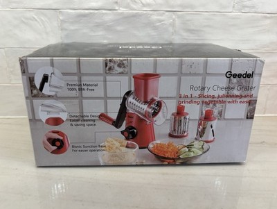 Geedel PS-331AR1 Rotary Cheese Grater 3 in 1 - Slicing, Julienning And Grinding