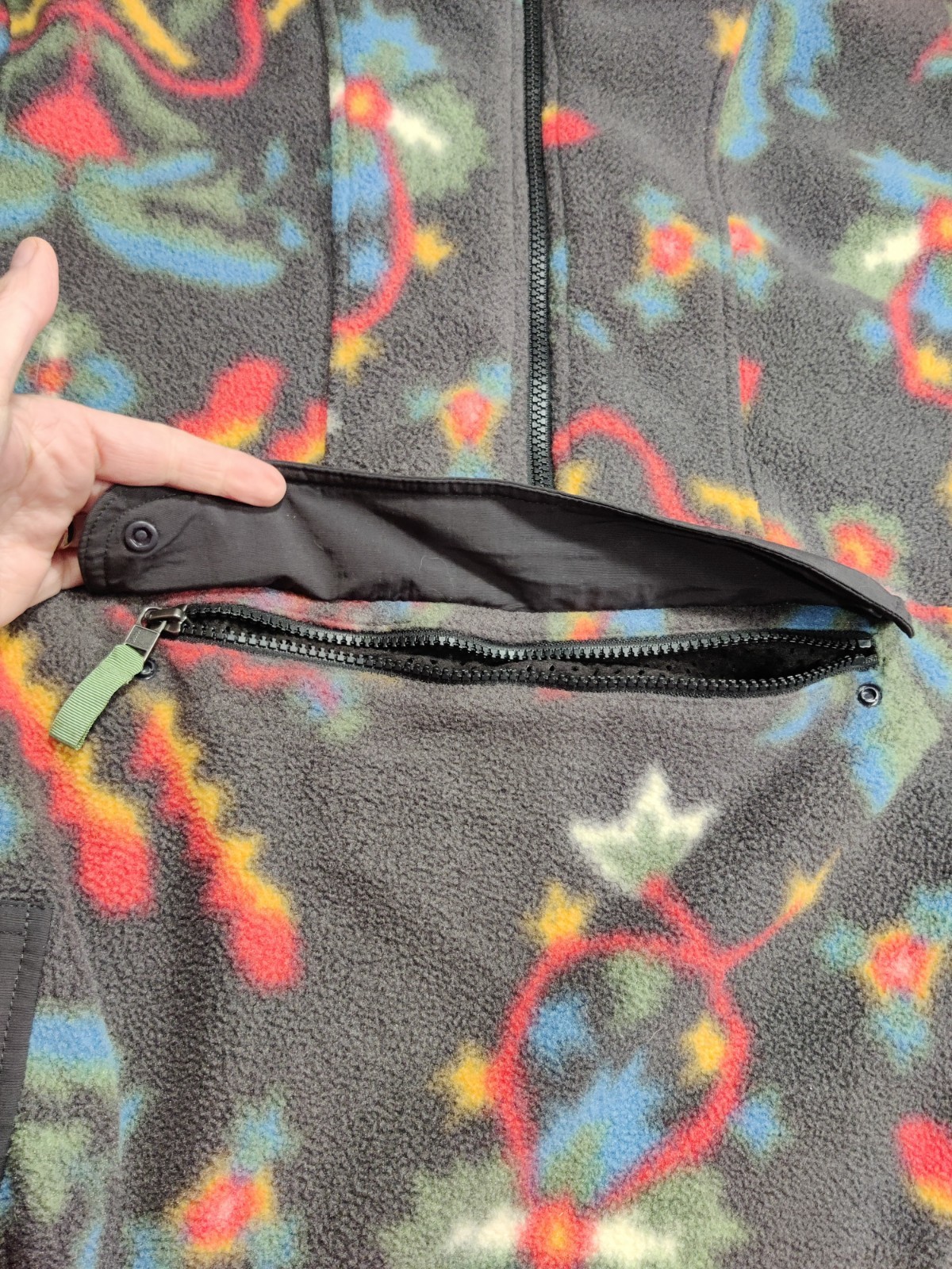 Patagonia Unisex Anorak Synchilla Fleece Forest Floor Men L Women XL Euc thumbnail 4