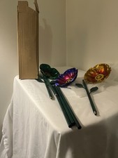 3pc All Year Round Bird Feeder for Outdoors Metal flower Bird Feeders