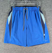Vintage Nike Swim Trunks Shorts Lined Mens Size Large Blue Swoosh Logo 90s Y2K