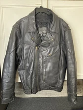 USA Bikers Dream Apparel Mens Size 48 Black Leather Motorcycle Jacket Thinsulate