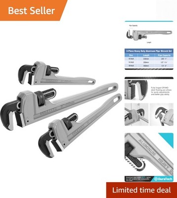 Multicolor 3-Piece Aluminum Pipe Wrench Set: Durable & Lightweight, Exceeds GGG