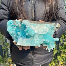 Piedra de cristal de vena azul transparente natural de 4,11 lb muestras minerales raras China
