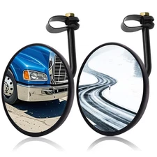 2 Pack 5.9-inch Truck Round Convex Mirror, Tube Mounting Bracket, Blind Spot