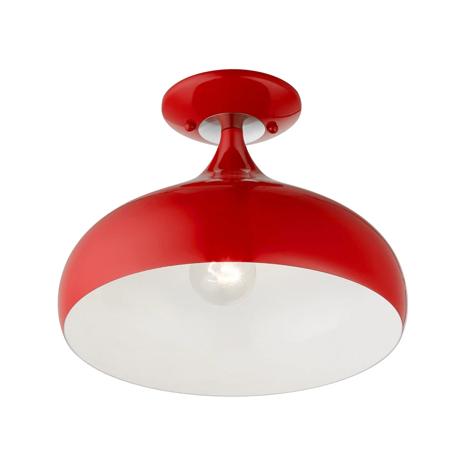 Livex Lighting 41050 Amador 12"W accesorio de techo semi-enjuagado - rojo brillante / Foto 4 de 4