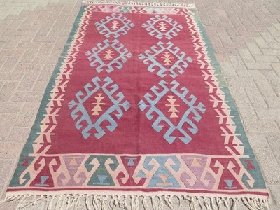 Boho Rugs, Vintage Turkish Kilim, Bedroom Rug, Wool Rug, Handmade Kelim 48''X83''