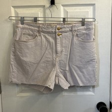 NWT Universal Thread High Rise Vintage Midi Denim Shorts 18W Cutoff Raw Hem