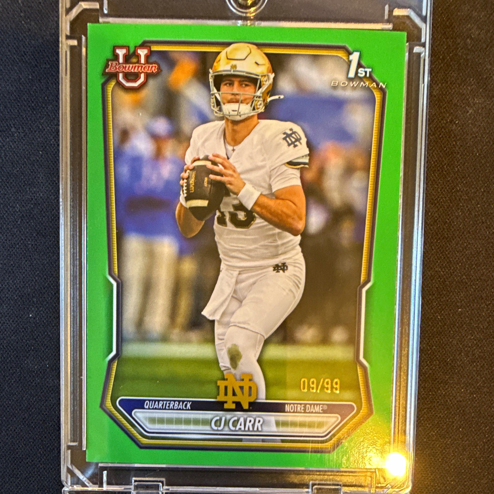 Bowman 2025 Bowman U Prospects CJ Carr Green 1st Bowman 09/99 BP-110