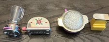 Vintage Kitchen Little Fun Popcorn Popper Barbie size Toaster Blender Can Opener