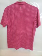 johnnie-O Polo Shirt Mens Large Pink Short Sleeve Micro Print Stretch Soft Golf