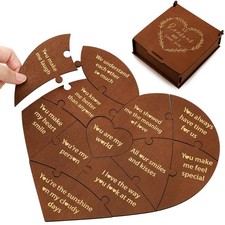 Reasons Why I Love You Gift for Him Her, Valentine Romantic Heart Puzzle Box,...