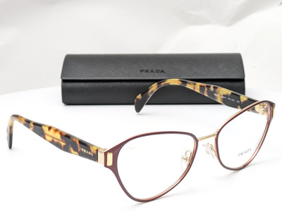 Prada VPR 58U TY7-1O1 Top Bordeaux/Gold Women's Eyeglasses Frames 53-17-140