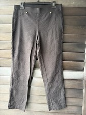 Anne Klein Black Pull on Pants Stretchy Career Pattern Size 8