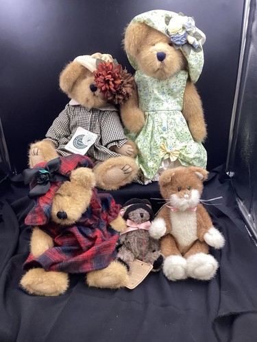 Boyd’s Bears Plush Lot Of 5 Varying Sizes Vintage 1987-2000 Retired