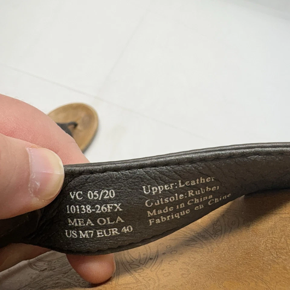 Sandalias informales de playa de cuero marrón Olukai Mea Ola para hombre talla 7 Foto 3 de 4